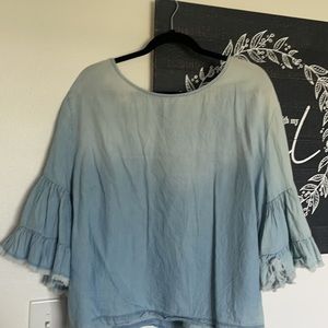 Blue Denim Blouse (Plus)